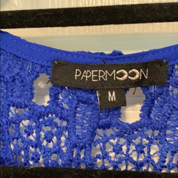 Cobalt Blue with Lace Papermoon High Low Tank  M - Picture 5 of 6